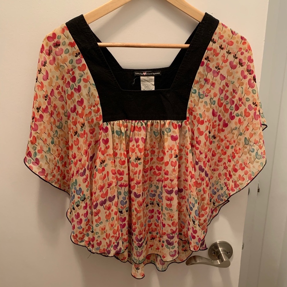 Multicoloured flowy top